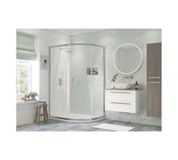 Plumb Warehouse Ferrone 1200x800mm 1 Door Offset Quadrant - Chrome Size: 1200x800mm