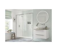 Plumb Warehouse Ferrone 1500mm Sliding Door - Chrome Size: 1500mm