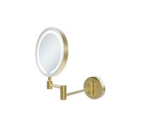 Plumb Warehouse Foggia Round LED Cosmetic Mirror - Brushed Brass Finish: Brushed Brass