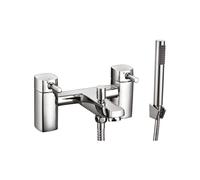 Plumb Warehouse Forme Chrome Bath Shower Mixer Tap With Shower Kit And Wall Bracket