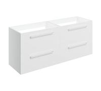 Plumb Warehouse Frascata 1180mm Wall Hung 2 Drawer Basin Unit Run (No Top) - White Gloss Size: 1180mm, Finish: White Gloss