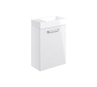 Plumb Warehouse Frascata 410mm Wall Hung 1 Door Basin Unit w/Basin - White Gloss