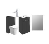 Plumb Warehouse Frascata 510mm Floor Standing Furniture Pack - Anthracite Gloss w/Chrome Finishes Finish: Anthracite Gloss w/Chrome Finishes