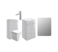 Plumb Warehouse Frascata 510mm Floor Standing Furniture Pack - Grey Gloss w/Chrome Finishes Finish: Grey Gloss w/Chrome Finishes