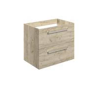 Plumb Warehouse Frascata 590mm Wall Hung 2 Drawer Basin Unit (No Top) - Oak Size: 590mm