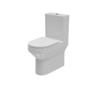 Plumb Warehouse Gamma Round 420mm x 645mm x 370mm Rimless Close Coupled Closed Back WC Pan - White