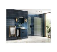 Plumb Warehouse Ilenia 900mm Fluted Wetroom Panel & Support Bar - Brushed Brass Please Select Size: 900mm, Finish: Brushed Brass