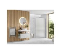 Plumb Warehouse Ilenia 900mm Fluted Wetroom Panel & Support Bar - Chrome Please Select Size: 900mm, Finish: Chrome