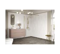 Plumb Warehouse Ilenia 900mm Wetroom Panel & Support Bar - Brushed Brass Please Select Size: 900mm, Finish: Brushed Brass