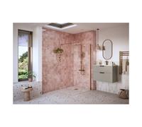 Plumb Warehouse Ilenia Wetroom Panel & Support Bar - Brushed Bronze Please Select Size: 1200mm, Finish: Brushed Bronze