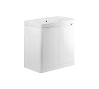 Plumb Warehouse Iserni 800mm 2 Door Floor Standing Basin Unit - White Gloss