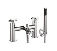 Plumb Warehouse Kross Chrome Bath Shower Mixer Tap With Shower Kit And Wall Bracket