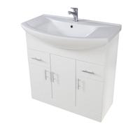 Plumb Warehouse Lanza 750mm Gloss White Floor Standing Vanity Unit With Basin Size: 750mm, Finish: Gloss White