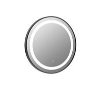 Plumb Warehouse Legnano 600mm Round Front-Lit LED Mirror - Matt Black Finish: Matt Black