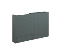 Plumb Warehouse Livorna 1236mm Slim Basin and WC Unit Pack - Matt Green (Oak Cabinet) Finish: Matt Green (Oak Cabinet)