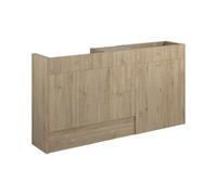 Plumb Warehouse Livorna 1536mm Standard Basin WC and 3 Drawer Unit Pack - Havana Oak (Oak Cabinet) Finish: Havana Oak (Oak Cabinet)