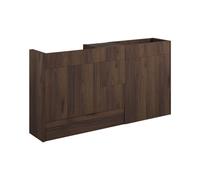 Plumb Warehouse Livorna 1536mm Standard Basin WC and 3 Drawer Unit Pack - Warm Walnut (Grey Cabinet) Finish: Warm Walnut (Grey Cabinet)