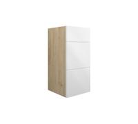 Plumb Warehouse Livorna 300mm Standard 3 Drawer Unit - White Gloss (Oak Cabinet) Finish: White Gloss (Oak Cabinet)
