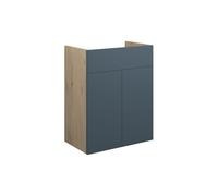 Plumb Warehouse Livorna 500mm Standard Basin Unit - Matt Arley Blue (Oak Cabinet) Size: 500mm, Finish: Matt Arley Blue (Oak Cabinet)