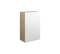 Plumb Warehouse Livorna 500mm Standard WC Unit - White Gloss (Oak Cabinet) Size: 500mm, Finish: White Gloss (Oak Cabinet)