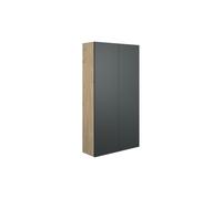 Plumb Warehouse Livorna 600mm Slim 2 Door Storage Unit - Matt Graphite Grey (Oak Cabinet) Finish: Matt Graphite Grey (Oak Cabinet)