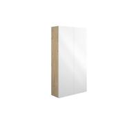 Plumb Warehouse Livorna 600mm Slim 2 Door Storage Unit - White Gloss (Oak Cabinet) Finish: White Gloss (Oak Cabinet)