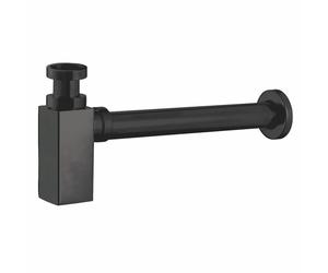 Plumb Warehouse Matte Black Square Bottle Trap