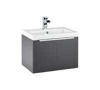 Plumb Warehouse Muro 500mm Matt Grey Wall Hung Vanity Unit With Basin Finish: Matt Grey