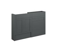 Plumb Warehouse Perugio 1236mm Slim Basin and WC Unit Pack - Matt Graphite Grey (Oak Cabinet) Finish: Matt Graphite Grey (Oak Cabinet)