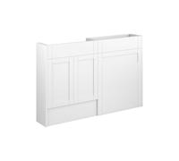 Plumb Warehouse Perugio 1236mm Slim Basin and WC Unit Pack - Matt White (Grey Cabinet) Finish: Matt White (Grey Cabinet)