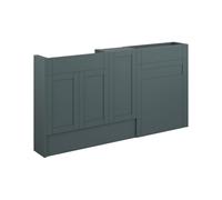 Plumb Warehouse Perugio 1536mm Slim Basin WC and 1 Door Unit Pack - Matt Green Camo (Grey Cabinet) Finish: Matt Green Camo (Grey Cabinet)