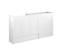 Plumb Warehouse Perugio 1536mm Standard Basin WC and 3 Drawer Unit Pack - Matt White (Oak Cabinet) Finish: Matt White (Oak Cabinet)