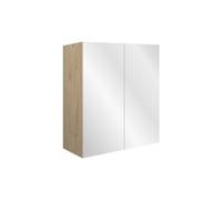 Plumb Warehouse Perugio 600mm Mirrored Wall Unit - Matt White (Oak Cabinet) Finish: Matt White (Oak Cabinet)