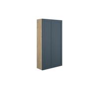 Plumb Warehouse Perugio 600mm Slim 2 Door Storage Unit - Matt Arley Blue (Oak Cabinet) Finish: Matt Arley Blue (Oak Cabinet)
