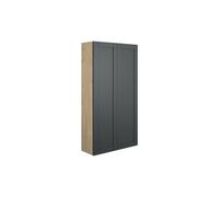 Plumb Warehouse Perugio 600mm Slim 2 Door Storage Unit - Matt Graphite Grey (Oak Cabinet) Finish: Matt Graphite Grey (Oak Cabinet)