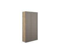 Plumb Warehouse Perugio 600mm Slim 2 Door Storage Unit - Matt Stone (Oak Cabinet) Finish: Matt Stone (Oak Cabinet)