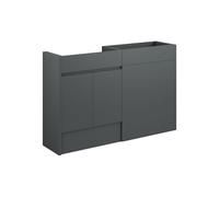 Plumb Warehouse Ravenna 1236mm Standard Basin and WC Unit Pack - Matt Graphite Grey (Grey Cabinet) Finish: Matt Graphite Grey (Grey Cab)