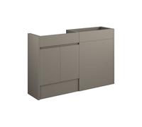 Plumb Warehouse Ravenna 1236mm Standard Basin and WC Unit Pack - Matt Stone (Grey Cabinet) Finish: Matt Stone (Grey Cab)