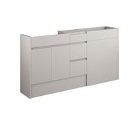 Plumb Warehouse Ravenna 1536mm Standard Basin WC and 3 Drawer Unit Pack - Matt Dove Grey (Grey Cabinet) Finish: Matt Dove Grey (Grey Cab)