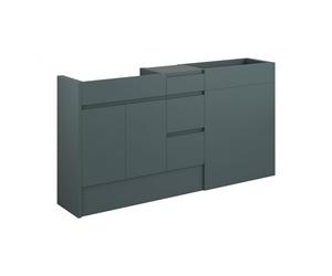 Plumb Warehouse Ravenna 1536mm Standard Basin WC and 3 Drawer Unit Pack - Matt Green Camo (Oak Cabinet) Finish: Matt Green Camo (Oak Cab)