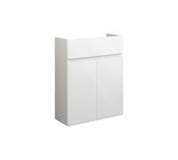 Plumb Warehouse Ravenna 500mm Slim Basin Unit - White Gloss (Grey Cabinet) Size: 500mm, Finish: White Gloss (Grey Cabinet)