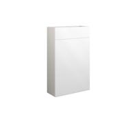 Plumb Warehouse Ravenna 500mm Slim WC Unit - White Gloss (Grey Cabinet) Size: 500mm, Finish: White Gloss (Grey Cabinet)