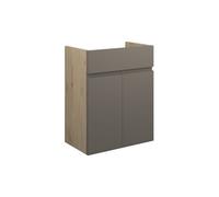 Plumb Warehouse Ravenna 500mm Standard Basin Unit - Matt Stone (Oak Cabinet) Size: 500mm, Finish: Matt Stone (Oak Cab)