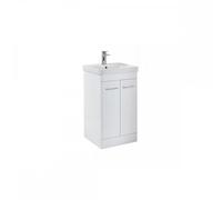 Plumb Warehouse Rossini 500mm Gloss White Floor Standing Vanity Unit With Basin Size: 500mm, Finish: Gloss White