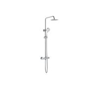 Plumb Warehouse Round Thermostatic Bar Mixer with Riser Kit - Chrome Finish: Chrome