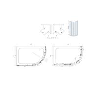 Plumb Warehouse S6 1200mm x 800mm Double Door Offset Quadrant Shower Enclosure Size: 1200x800mm