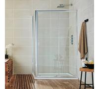 Plumb Warehouse S6 1600mm Sliding Shower Door Size: 1600mm