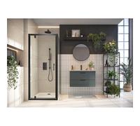 Plumb Warehouse S6 900mm Matt Black Side Panel Size: 900mm