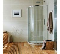 Plumb Warehouse S6 900mm x 760mm Single Door Offset Quadrant Shower Enclosure Size: 900x760mm
