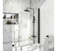 Plumb Warehouse S6 Black Bath Screen